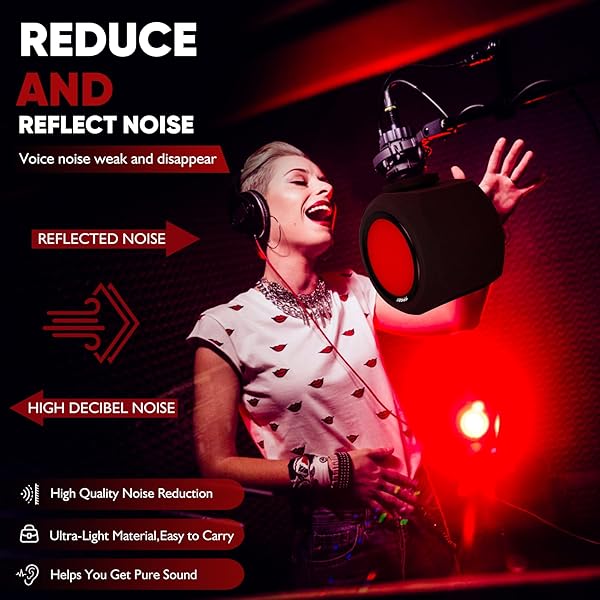 Microphone Windscreen Pop Filter, Recording Shield,Isolation shield Sound-Absorbing Foam Windscreen for Large Mic, Studio Equipment Indoor and - Image 5