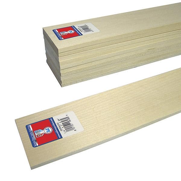 Saunders Midwest 4306 Basswood Sheets - 1/4 x 3 x 24-Inch for Crafting & DIY Projects