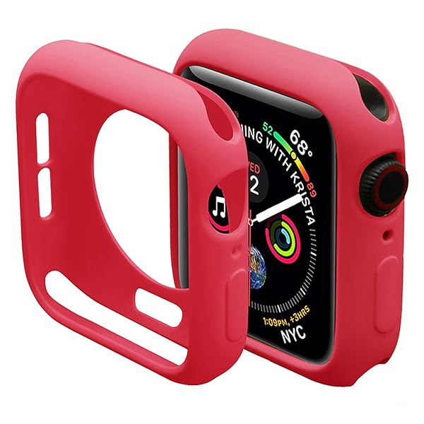 Miimall Slim TPU Bumper Case for Apple Watch 38mm Anti-Scratch Protective Cover Compatible with Series 3 and Series 2 Red