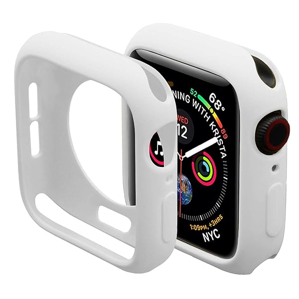 Miimall Apple Watch Series 5/4/6 44mm Case - White Soft TPU Anti-Scratch Bumper Cover
