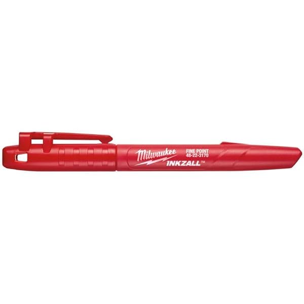 Milwaukee 48-22-3170 INKZALL Red Fine Point Markers - Durable, Vibrant Red Ink for Precision Marking
