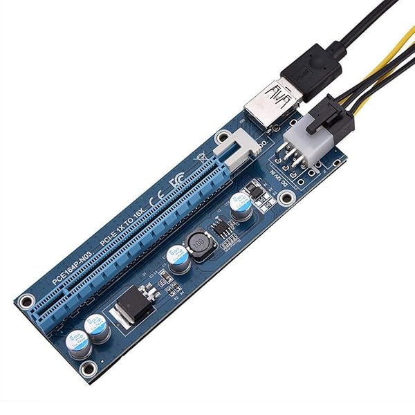 Mini PCIe to PCIe 16x Riser Adapter with SATA Power for Mining - 4 Capacitors & 6-Pin Interface - Image 8