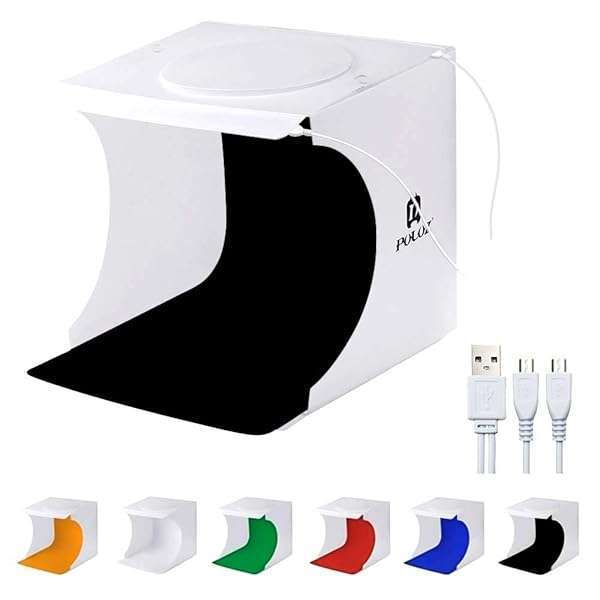 Mini Photo Studio Light Box: Super Bright Portable Shooting Tent with 6 Backdrops & Carrying Bag (20cm)