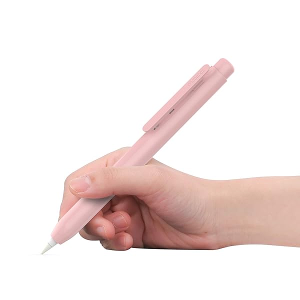 MoKo MoKo Apple Pencil 1st Gen Holder Case - Retractable Protective Sleeve with Clip in Pink