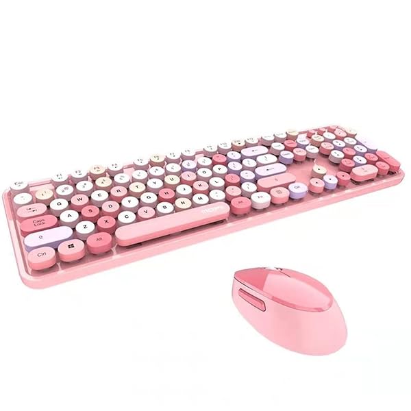Buy Mofii Wireless Keyboard & Mouse Combo - Cute 2.4G USB Full Size Set for PC & Laptop (Pink-Mixed) - Image 2