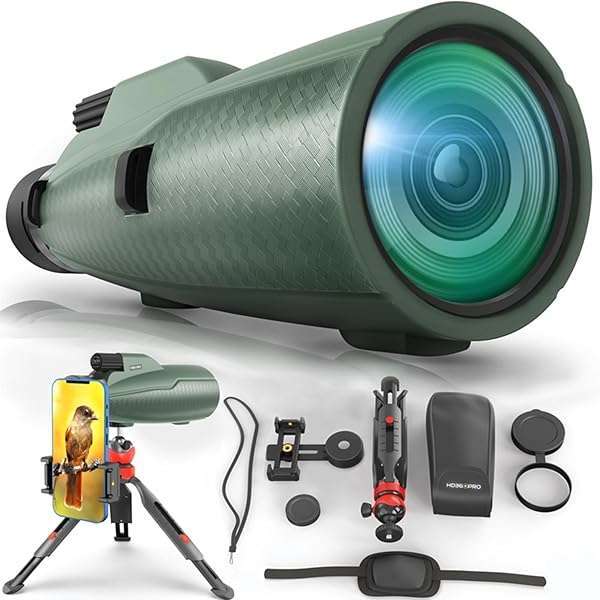 hd360pro HD360Pro 12X56 ED Monocular Telescope with Smartphone Adapter for Stargazing, Birdwatching & Hunting - Waterproof & Dust-Proof