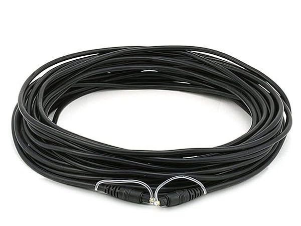 Monoprice 106735 40ft Black S/PDIF Toslink Digital Optical Audio Cable for High Quality Sound