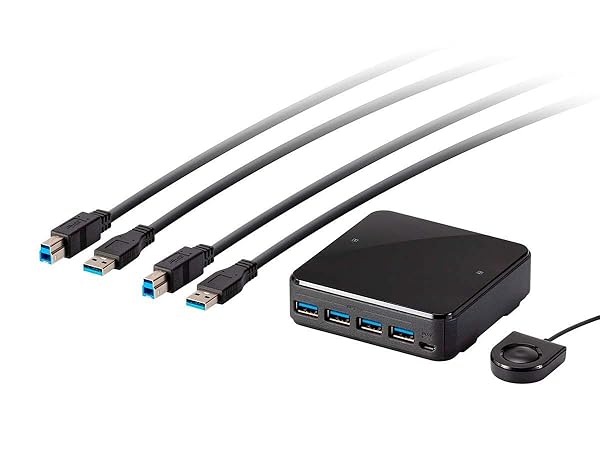 Monoprice 2x4 USB 3.1 Gen1 Peripheral Sharing Switch for 2 Computers to Share 4 USB Devices