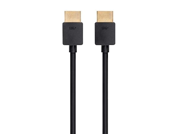Monoprice 8K Ultra High Speed Slim HDMI Cable - HDMI 2.1, 8K@60Hz, 4K@120Hz, 48Gbps, 1ft, No Logo