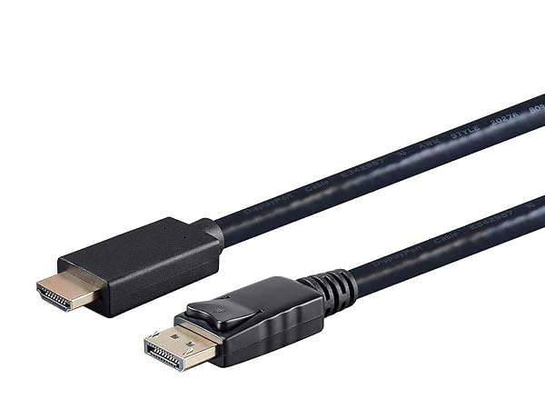 Monoprice DisplayPort 1.1 to HDTV Cable 4K 1080p 6 Feet Gold Plated Connectors Deep Color Black - Image 2