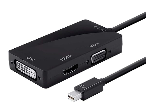 Monoprice Mini DisplayPort 1.2a Thunderbolt to 4K HDMI DVI VGA Passive Adapter Black