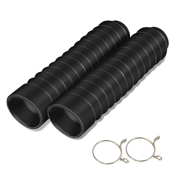 Motorcycle Fork Cover & Rubber Shock Absorber Boot - 205x42mm Front Fork Guards (Black) - Durable Protection - Image 2