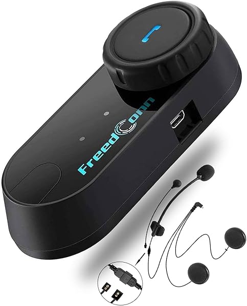 TCOM VB Bluetooth Motorcycle Helmet Headset: 800M Intercom, Music Sharing, Waterproof, FM/Siri, 2-in-1 Mic for 3/4 Helmets