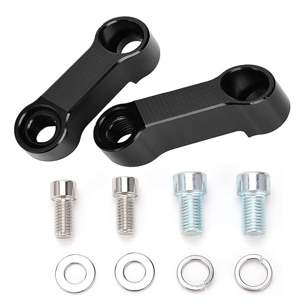 Motorcycle Mirror Mount Riser Extender Adapter Kit - 10mm & 8mm Rearview Mirror Solutions - Image 2
