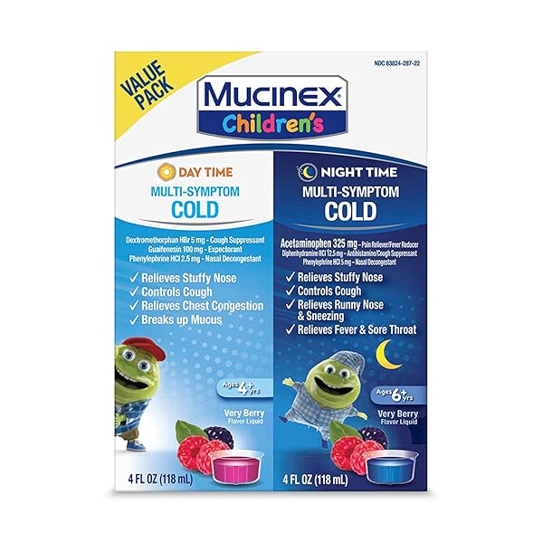 Buy Mucinex Children's Day & Night Combo Pack - Effective Cold & Cough Medicine in Berry Flavor (2 x 4 Fl Oz)