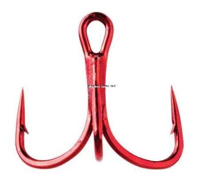 Mustad KVD Elite Triple Grip Treble Hooks - 2X Short, 1X Strong, Red Size 6 for Ultimate Fishing Performance