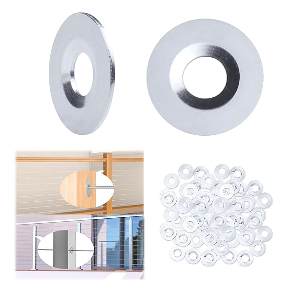 "Muzata 20 Pack Cable Railing Kit: Protective Sleeves & Grommets for 1/8", 5/32", 3/16" Wire Rope - T316 Stainless Steel Hardware"