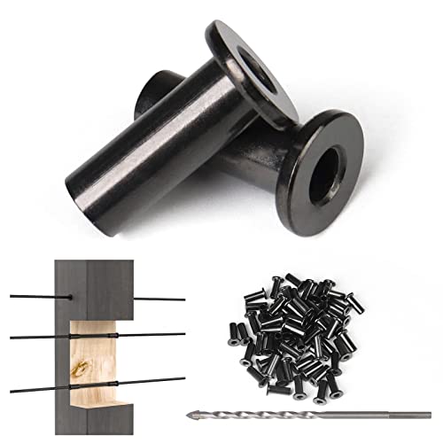 Muzata 60 Pack 1 8" 5 32" 3 16" Black Cable Railing Protector Sleeves T316 Stainless Steel Protective Sleeves Deck Cable Railing Hardware Kit for