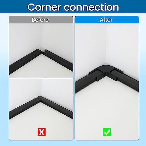 Muzata 8Pack Black Corner Connector Kit for LED Channel L Shape 90 Degree Connectors fit Muzata U1SW U Shape 17x7MM Black LED Strip Channel LC07 - Image 3
