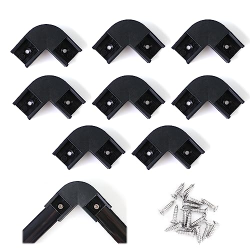 Muzata 8Pack Black Corner Connector Kit for LED Channel L Shape 90 Degree Connectors fit Muzata U1SW U Shape 17x7MM Black LED Strip Channel LC07