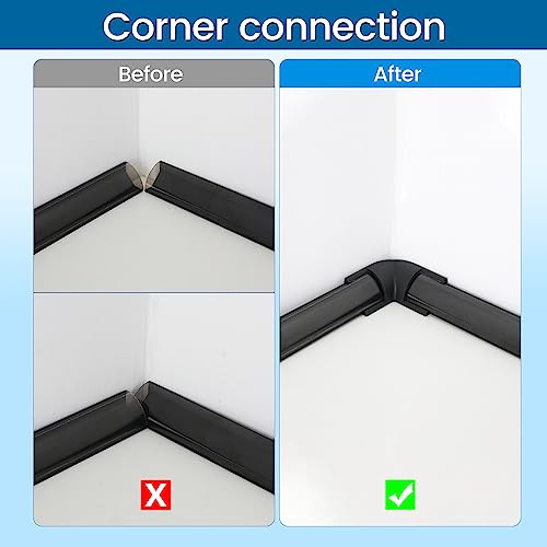 Muzata 8Pack Black Corner Connector Kit for LED Channel L Shape 90 Degree Connectors fit V1SW V Shape Strip Light Aluminum Channel LC08 - Image 3