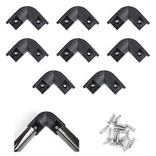 Muzata 8Pack Black Corner Connector Kit for LED Channel L Shape 90 Degree Connectors fit V1SW V Shape Strip Light Aluminum Channel LC08