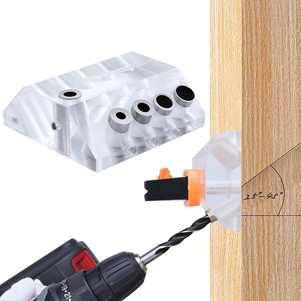 Muzata Multi Angle Cable Railing Drill Guide Jig Portable Template for Wood Post 4 Sizes 25 to 90 Degree Cable Railing Hardware Tool CT19 - Image 2