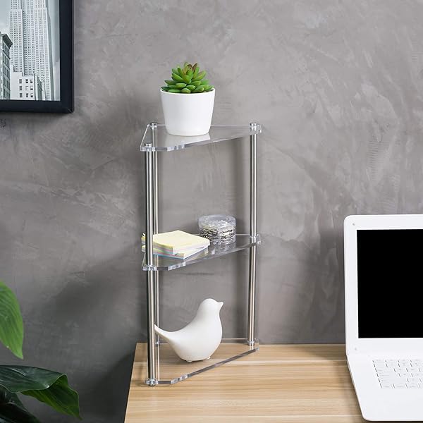 MyGift 3 Tier Clear Acrylic and Metal Display Stand for Bathroom Vanity and Makeup Organization - Image 3