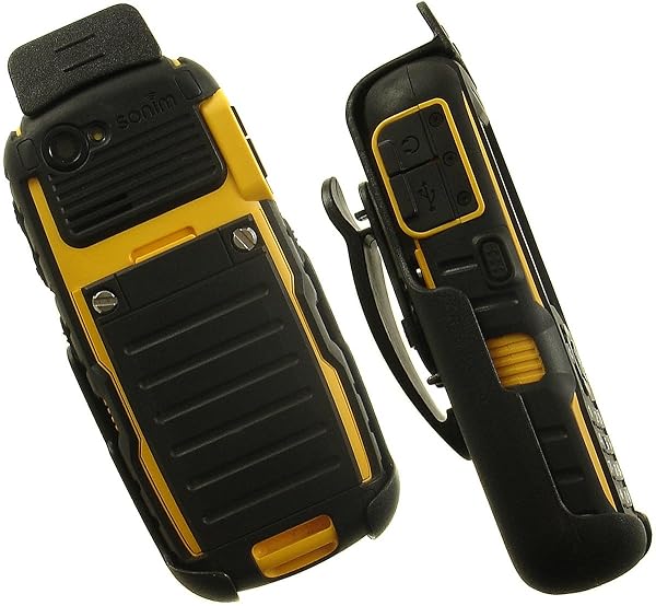 NAKEDCELLPHONE Black Spring Clip Holster for SONIM XP Strike & Bolt Series - Durable Rotating Case