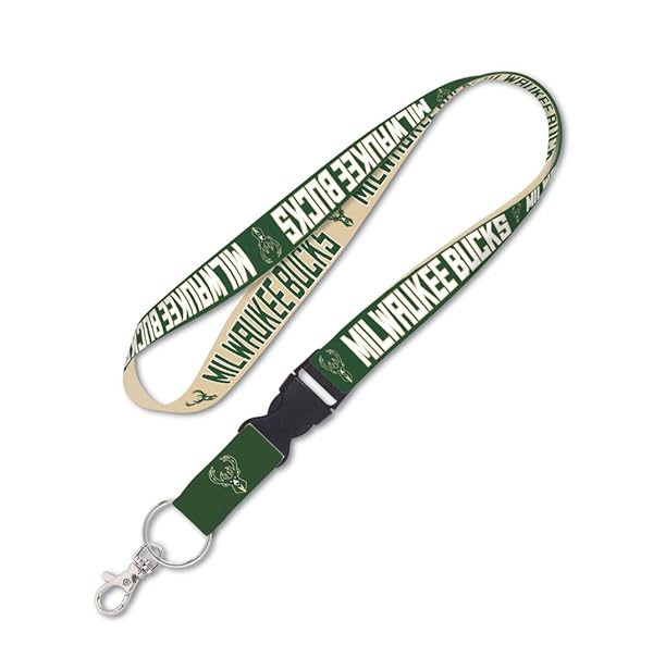 Shop NBA Milwaukee Bucks Lanyard with Detachable Buckle - 1-Inch Size for Fans!