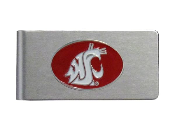 Shop NCAA Washington State Cougars Brushed Metal Money Clip - Stylish Team Color Accessory - Image 2