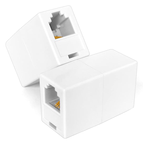 NECABLES 2 Pack RJ11 Coupler Telephone Extender Female to Female for Landline Phone and Fax White - Image 3