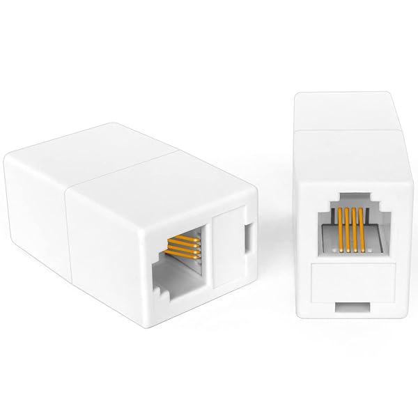 NECABLES 2 Pack RJ11 Coupler Telephone Extender Female to Female for Landline Phone and Fax White - Image 4
