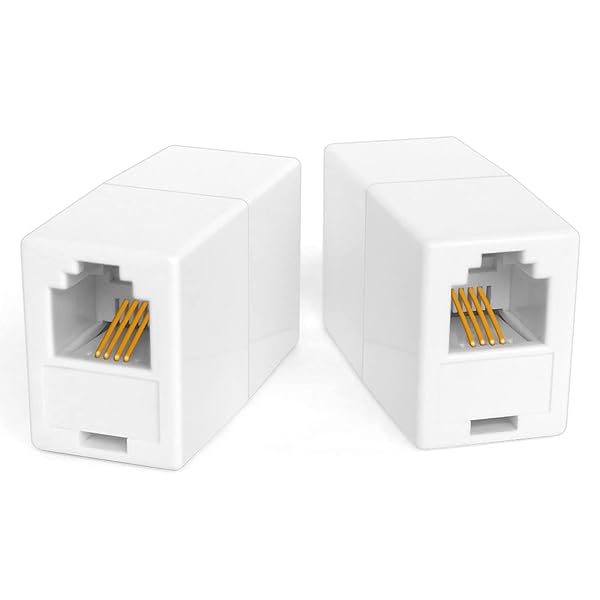NECABLES 2 Pack RJ11 Coupler Telephone Extender Female to Female for Landline Phone and Fax White - Image 5