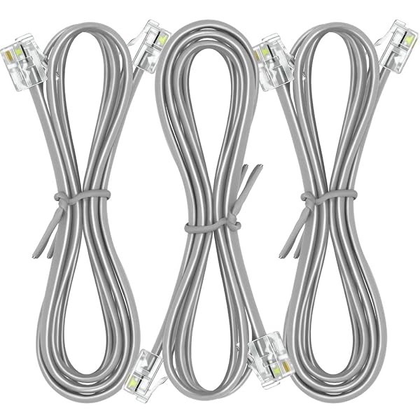 NECABLES 3Pack 3ft Telephone Cord RJ11 Male to Male for Landline and Fax Use - Image 2