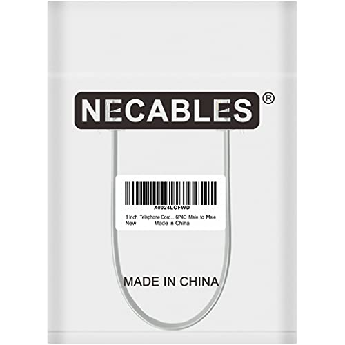 NECABLES 8-Inch Short Phone Cord RJ11 6P4C Male to Male for Landline - Perfect Short Telephone Line Solution - Image 5
