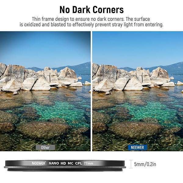 NEEWER 77mm Polarizer Filter - Ultra Slim Multi-Coated CPL for Enhanced Contrast & Reduced Glare - Image 4