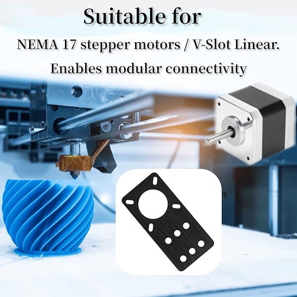 High-Quality NEMA17 Stepper Motor Mount Plate - Anodized Aluminum for 3D Printers & Linear Applications (Black) - Image 4