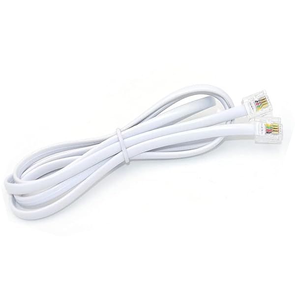 NEORTX 5ft RJ11 to RJ11 Cable Male to Male Telephone Line Extension Cord for Landline and Fax Machine White - Image 8