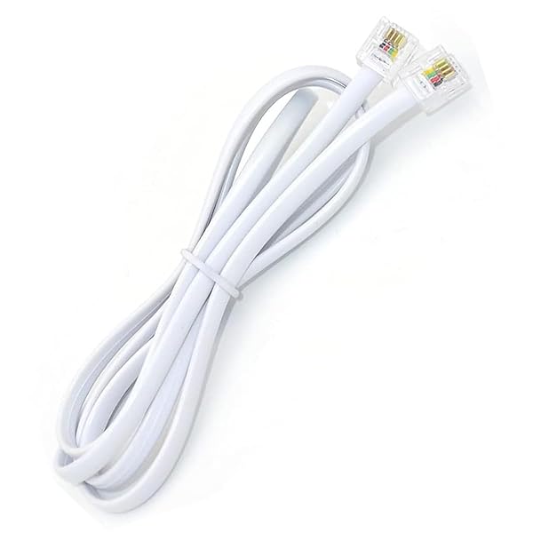 NEORTX 5ft RJ11 to RJ11 Cable Male to Male Telephone Line Extension Cord for Landline and Fax Machine White - Image 9