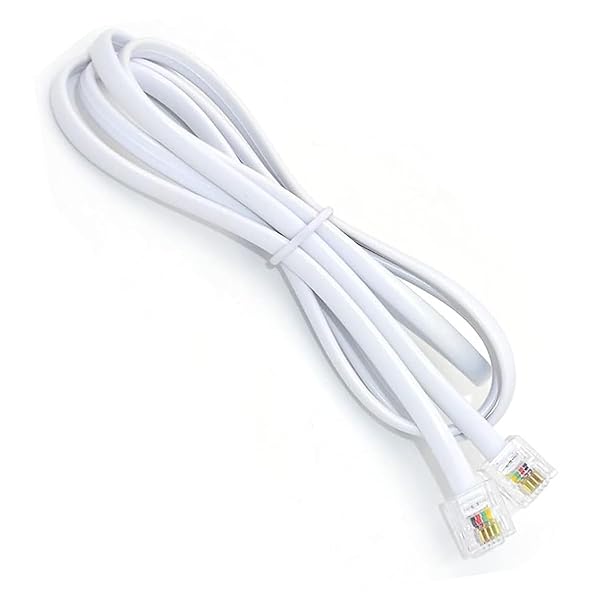 NEORTX 5ft RJ11 to RJ11 Cable Male to Male Telephone Line Extension Cord for Landline and Fax Machine White - Image 10