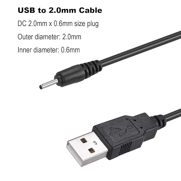 NEORTX 1.5ft USB to DC 2.0mm Cable - 5V Power Adapter for Phones, Headphones & Speakers - Image 3
