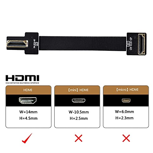 NFHK CYFPV Dual 90 Degree Right-Up Angled HDMI Cable Male to Male 0.1m for FPV HDTV Multicopter Aerial Photography - Image 8