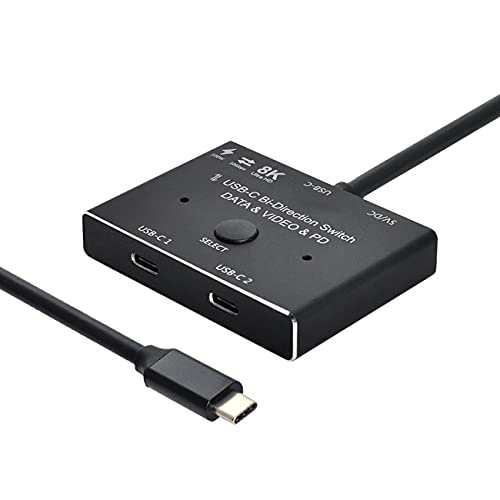NFHK USB-C Type-C Bi-Direction Switch MST Hub 1 to 2 Supports 8K Video Data PD 100W 10Gbps Fast Charging - Image 3