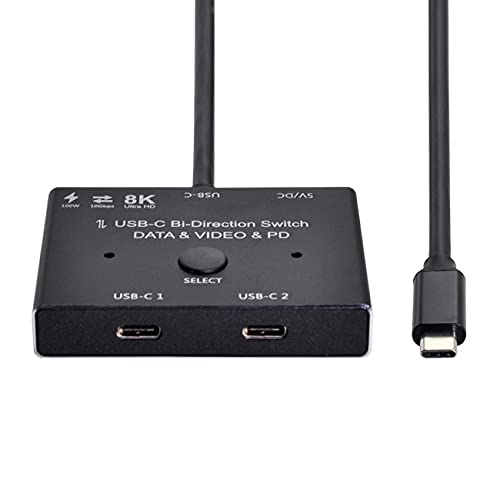 NFHK USB-C Type-C Bi-Direction Switch MST Hub 1 to 2 Supports 8K Video Data PD 100W 10Gbps Fast Charging - Image 4