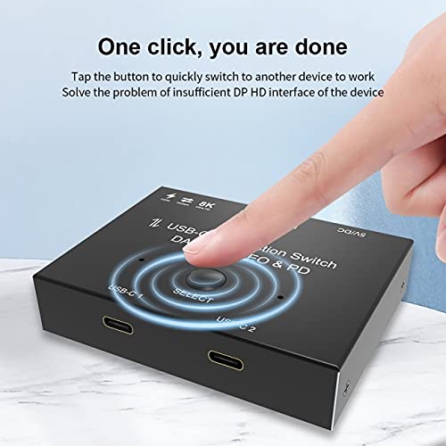 NFHK USB-C Type-C Bi-Direction Switch MST Hub 1 to 2 Supports 8K Video Data PD 100W 10Gbps Fast Charging - Image 5