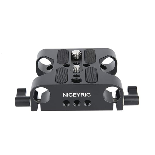 NICEYRIG 15mm Camera Base Plate & Rod Clamp for DSLR Rig Support - Versatile & Durable