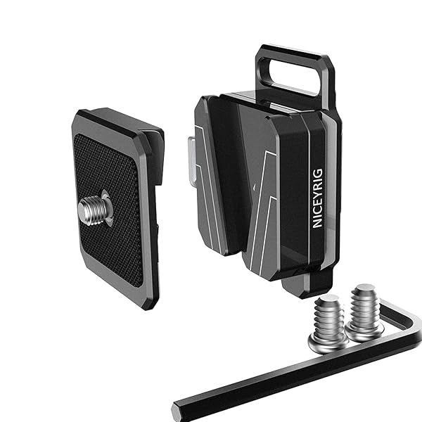 NICEYRIG Mini Quick Release Base Plate with V-Lock Mount Arca-Swiss Standard for SLR Camera Battery Pack Recorder Flash Light 441