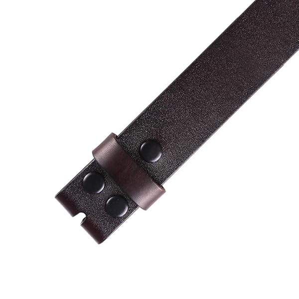 NPET Mens Leather Belt Full Grain Vintage Distressed Snap on Strap 1 1/2 Inch Wide for 29 Inch Waist Coffee022 - Image 3