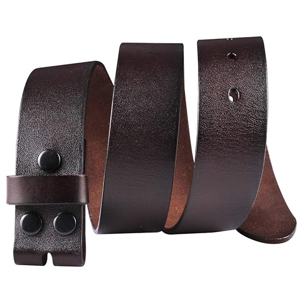 NPET Mens Leather Belt Full Grain Vintage Distressed Snap on Strap 1 1/2 Inch Wide for 29 Inch Waist Coffee022 - Image 5